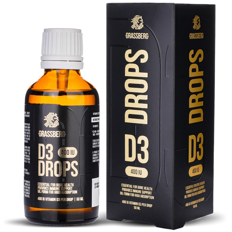 Grassberg Vitamin D3 Drops 400IU - Vitamina D3
