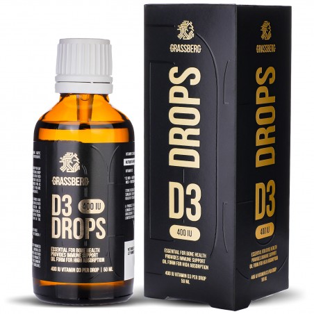 Grassberg Vitamin D3 Drops 400IU - Vitamina D3