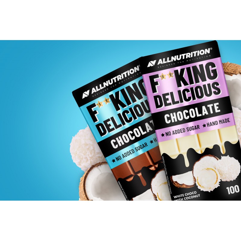 Allnutrition F**King Delicious Chocolate - White Chocolate with Coconut - Ciocolata dietetica