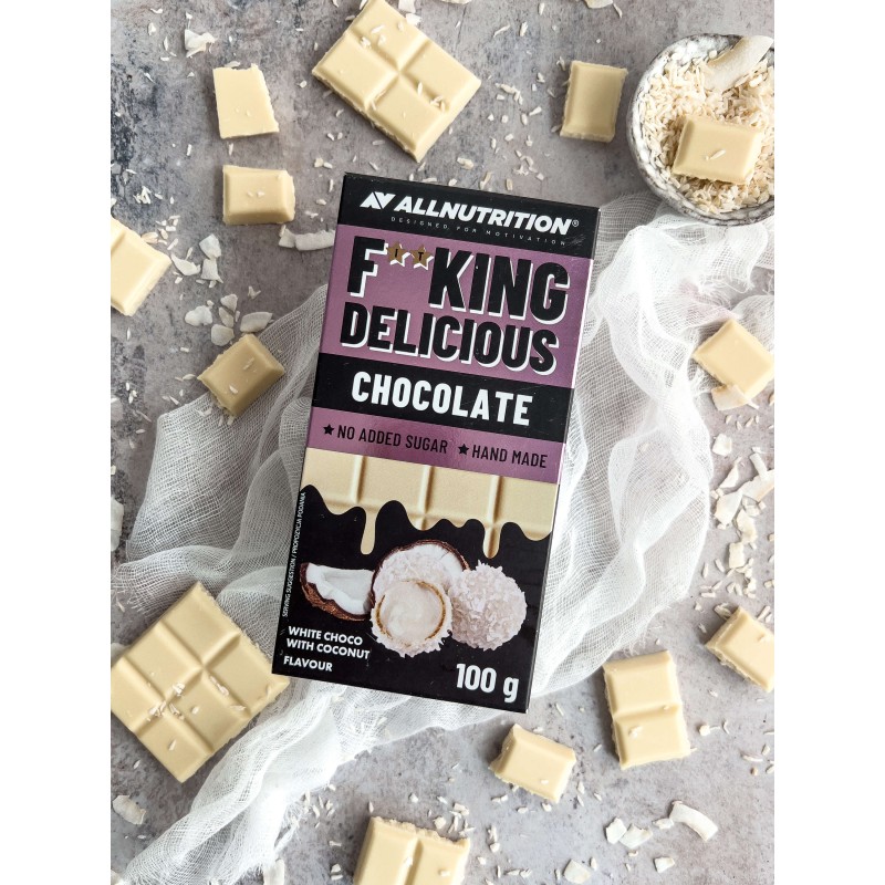 Allnutrition F**King Delicious Chocolate - White Chocolate with Coconut - Ciocolata dietetica