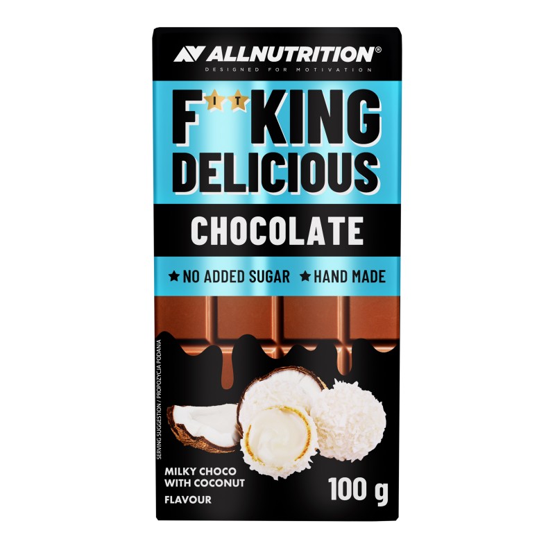Allnutrition F**King Delicious Chocolate - Milky Chocolate with Coconut - Ciocolata dietetica