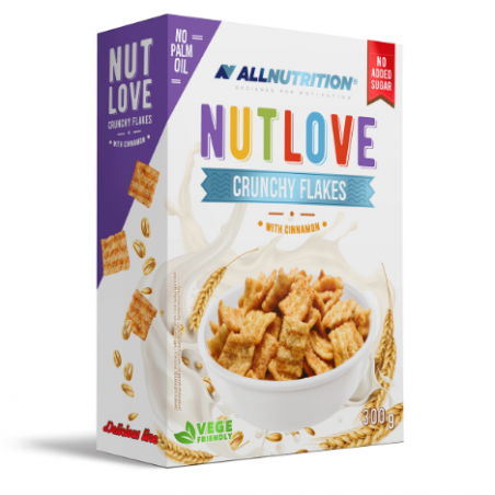 Allnutrition NutLove Crunchy Flakes with Cinnamon - Fulgi de porumb dietetici