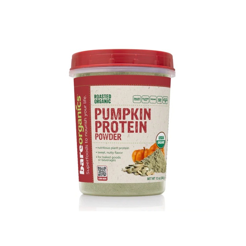 BareOrganics Pumpkin Protein Powder - Proteina organică din dovleac