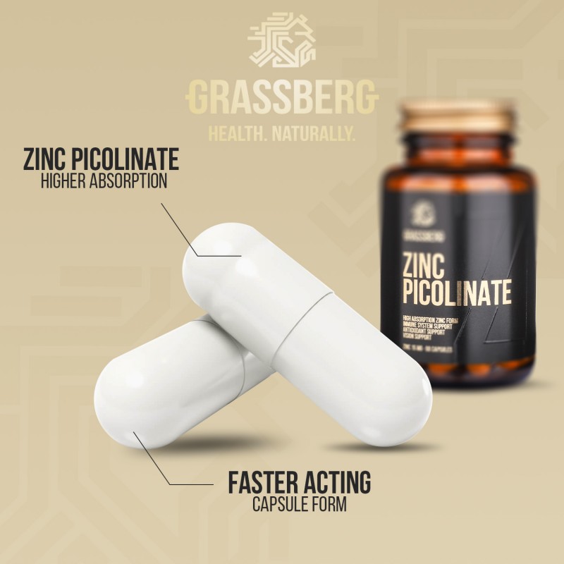 Grassberg Zinc Picolinate 15mg - High Absorption