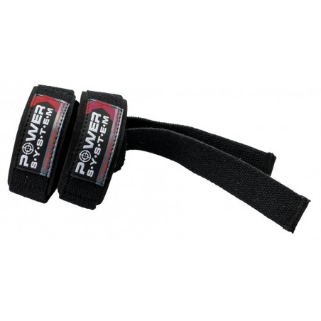 Power System Heavy Duty Lifting Power Straps - Black Red - Fitiluri