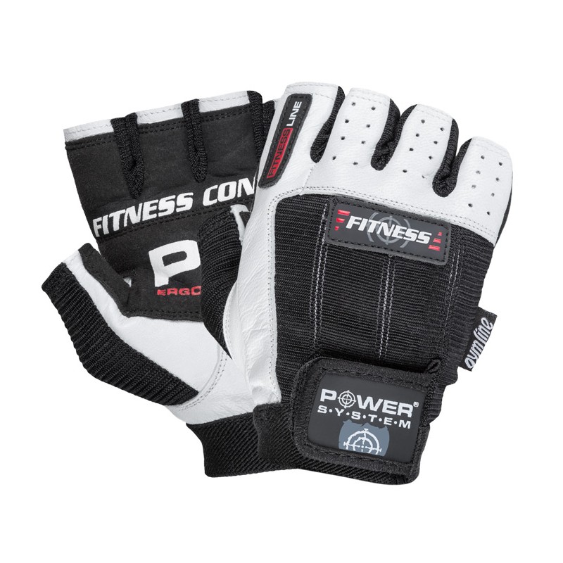 Power System Weightlifting Gloves - White - Black - Mănuși Fitness