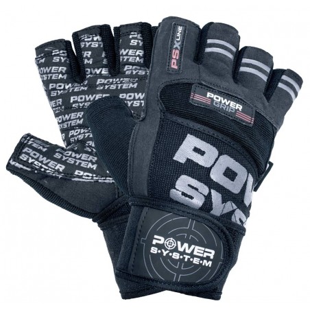 Power System Wrist Wrap Weightlifting Gloves Power Grip - Black - Mănuși Fitness