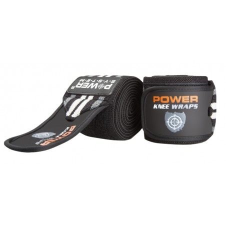 Power System Heavy Duty Knee Wraps for Squats - Grey - bandaje pentru genunchi