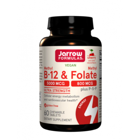 Jarrow Formulas Methyl B-12 5000 & Methyl Folate - Vitamina B12 + Folat