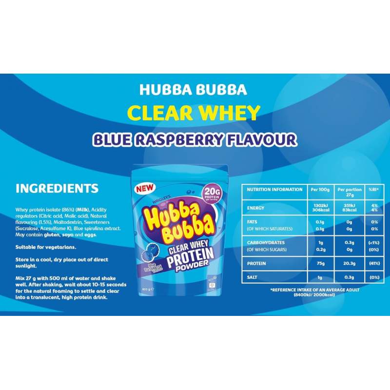 Mars Protein Hubba Bubba Clear Whey - Izolat de proteine