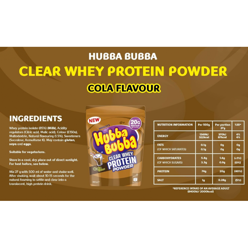 Mars Protein Hubba Bubba Clear Whey - Izolat de proteine