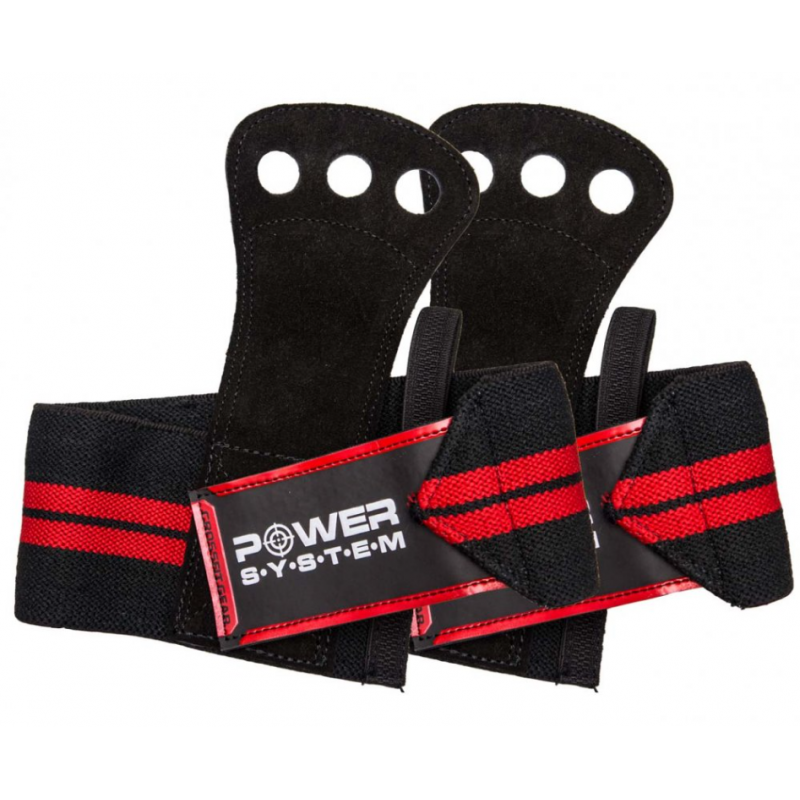 Power System Crossfit Grips - Red - Mânere pentru haltere de gimnastică
