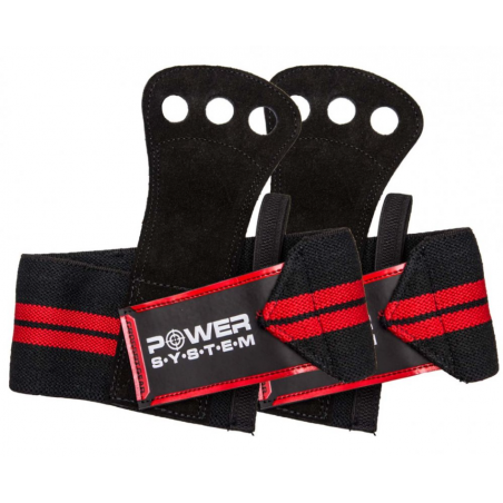 Power System Crossfit Grips - Red - Mânere pentru haltere de gimnastică