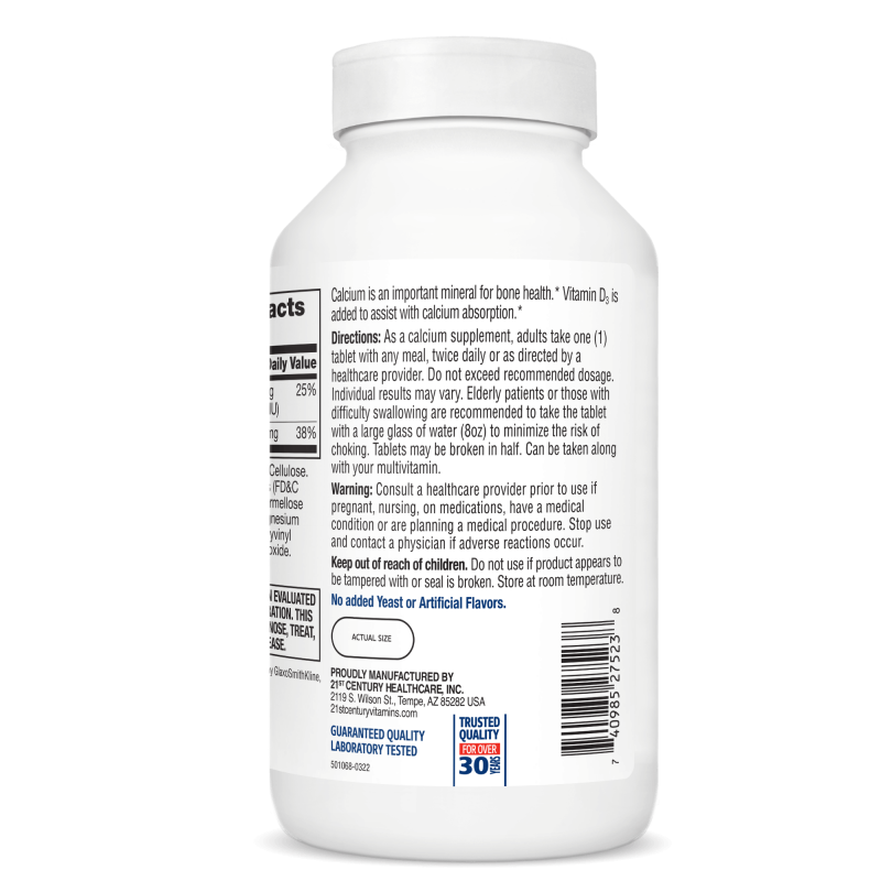 21st Century Calcium 500 + D3 - Calciu + D3
