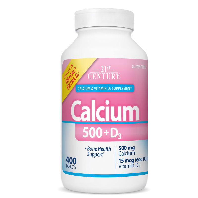 21st Century Calcium 500 + Extra D3 - Calciu + D3