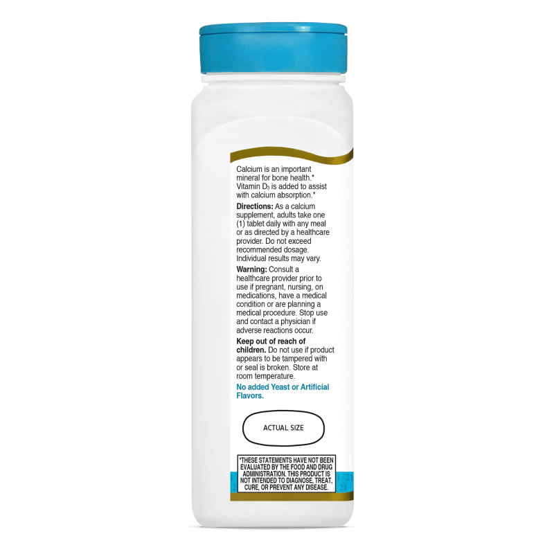 21st Century Calcium 1000mg + D3 20mcg - Calciu + Vitamina D3