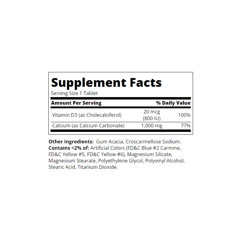 21st Century Calcium 1000mg + D3 20mcg - Calciu + Vitamina D3