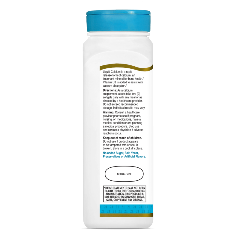 21st Century Calcium 1200mg + D3 Liquid - Calciu + Vitamina D3