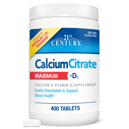 21st Century Calcium Citrate + D3 Maximum - Calciu + Vitamina D3