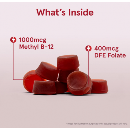 Jarrow Formulas B12 Energy + Folate Gummies - Vitamina B12 + Folat