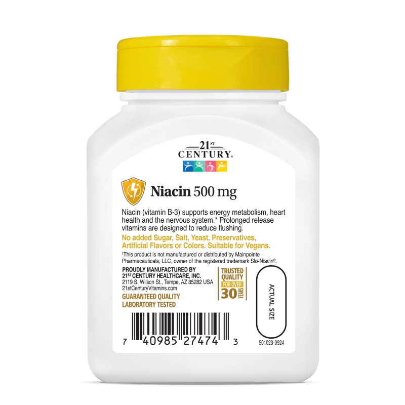 21st Century Niacin 500mg Prolonged Release - Niacină