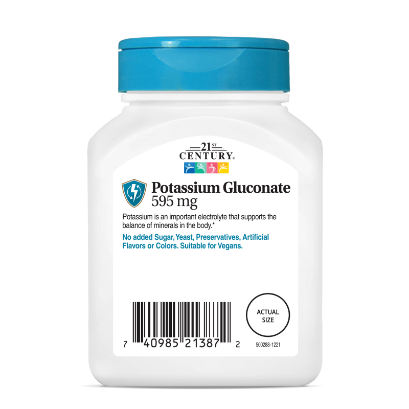 21st Century Potassium Gluconate 595mg - Gluconat de potasiu