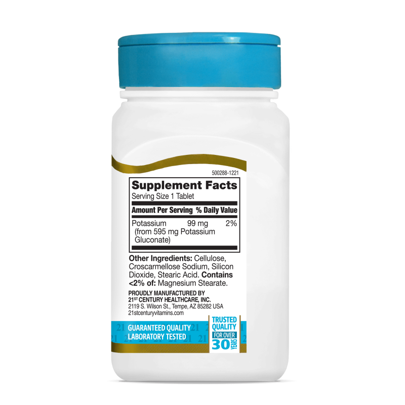 21st Century Potassium Gluconate 595mg - Gluconat de potasiu