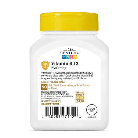 21st Century Vitamin B-12 2500mcg Quick Dissolve - Vitamina B-12