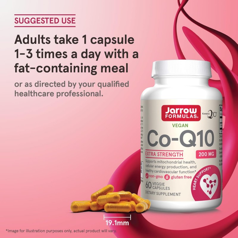 Jarrow Formulas Co-Q10 200mg - Coenzyme Q10 Ubiquinone - Coenzima Q10