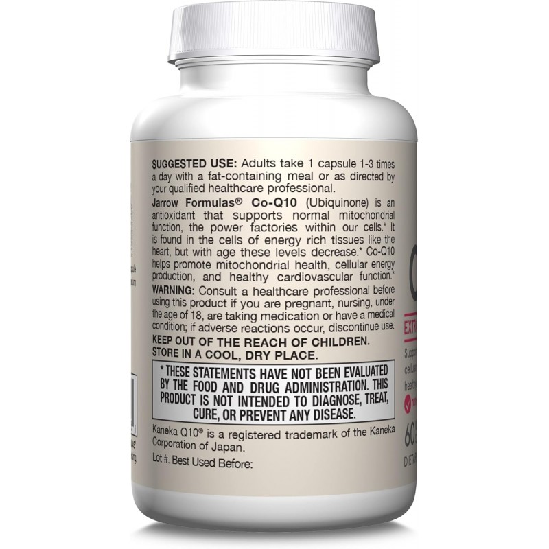 Jarrow Formulas Co-Q10 200mg - Coenzyme Q10 Ubiquinone - Coenzima Q10