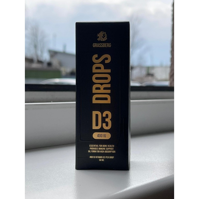 Grassberg Vitamin D3 Drops 400IU - Vitamina D3