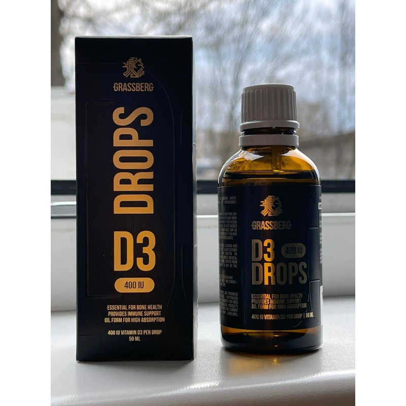 Grassberg Vitamin D3 Drops 400IU - Vitamina D3