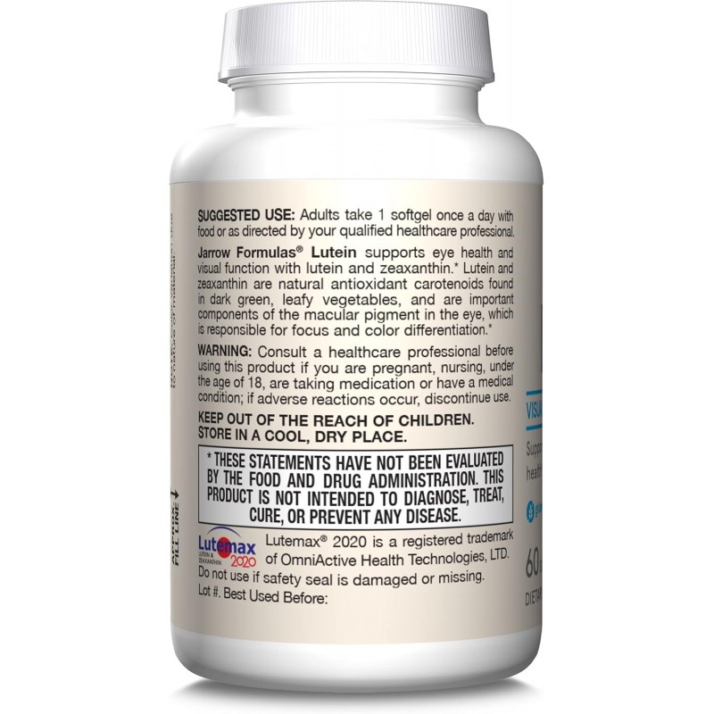 Jarrow Formulas Lutein 20mg + Zeaxanthin - Luteină + Zeaxantina