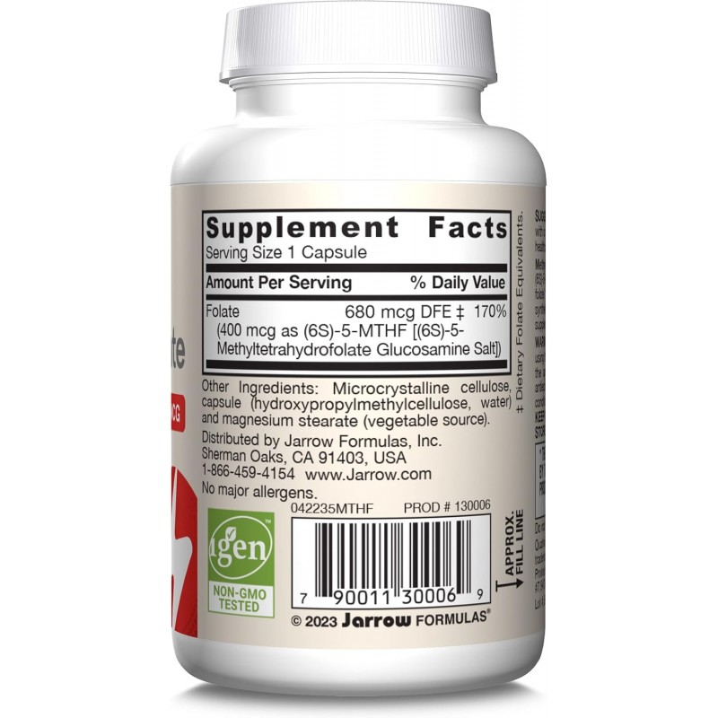 Jarrow Formulas Methyl Folate 400mcg - Acid Folic