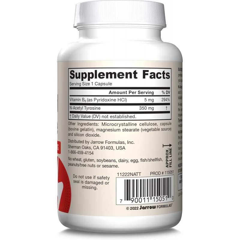 Jarrow Formulas N-Acetyl Tyrosine 350mg - Tirozină