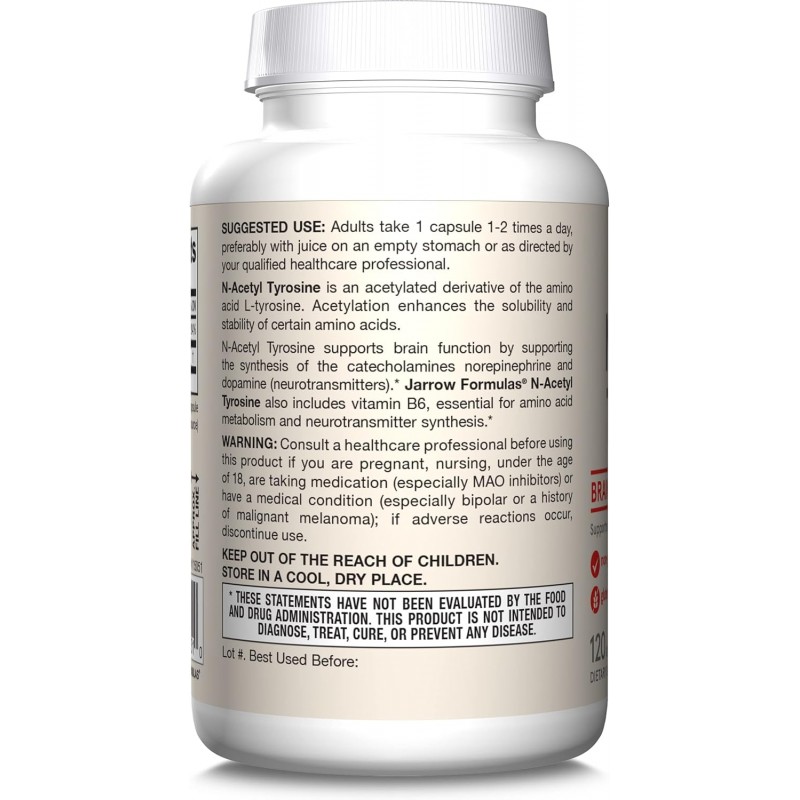 Jarrow Formulas N-Acetyl Tyrosine 350mg - Tirozină
