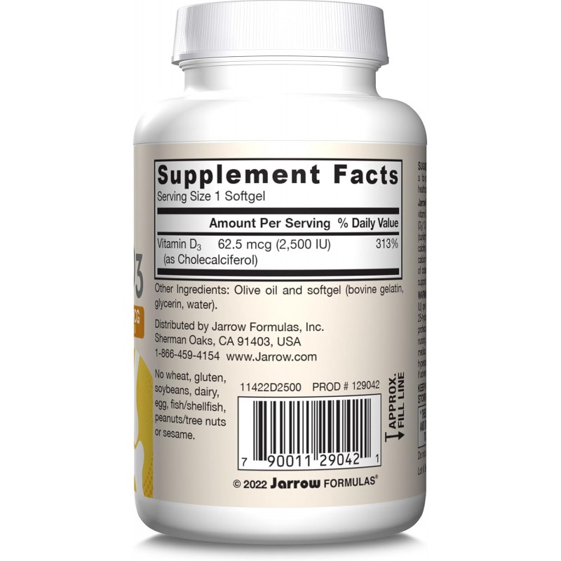 Jarrow Formulas Vitamin D3 2500 - Vitamina D