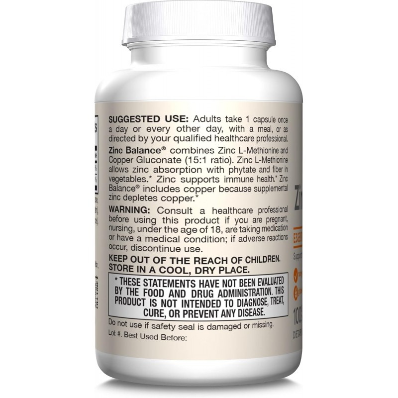 Jarrow Formulas Zinc Balance® 15mg (L-Methionine Sulfate)