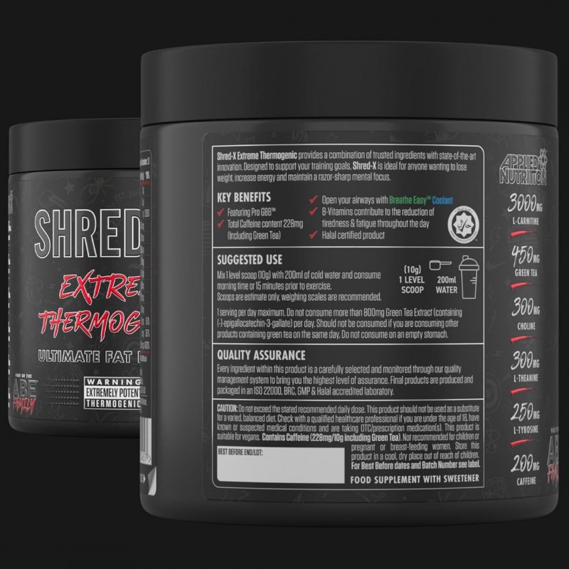 Applied Nutrition Shred-X Extreme Termogenic Fat Burner - Arzător de grăsimi