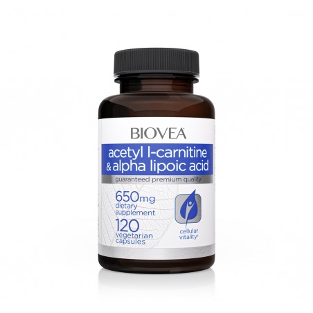 Biovea Acetyl L-Carnitine + Alpha Lipoic Acid 650mg - Acetil L-Carnitina + Acid alfa lipoic