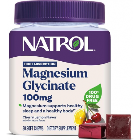 Natrol Magnesium Glycinate 100mg Soft Chews - Glicinat de Magneziu