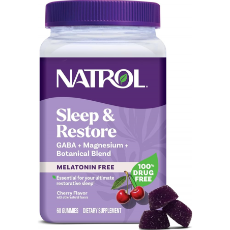 Natrol Sleep & Restore Melatonin Free Gummies - Formulă de Somn