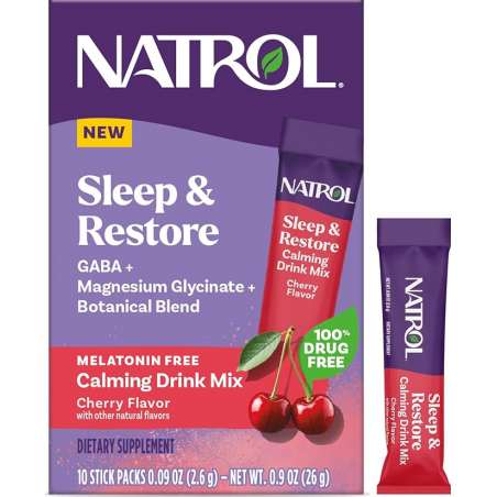 Natrol Sleep&Restore Mel.Free Drink Stick - Formulă de Somn