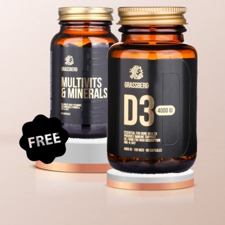 1+1 FREE - Myprotein Vitamin D + Grassberg Multivits & Minerals