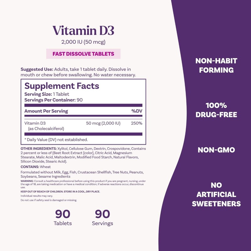 Natrol Vitamin D3 2,000 IU Fast Dissolve - Vitamina D