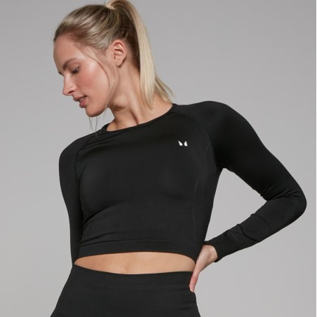 Myprotein Clothing Women Shape Seamless Long Sleeve Crop Top | Bluză Sport Pentru Femei