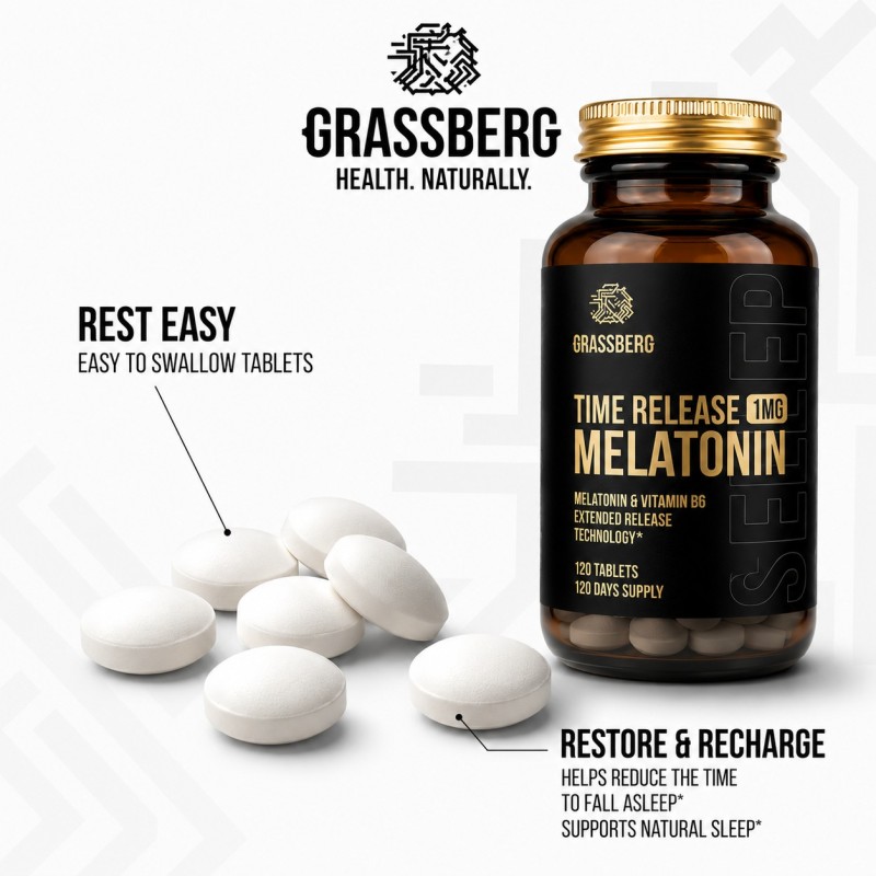 Grassberg Melatonin 1 mg Time Release - 120 Tablete