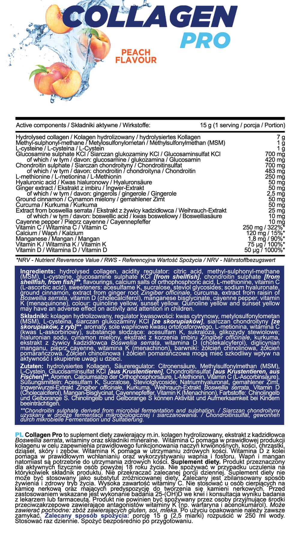 Continutul - Allnutrition Collagen Pro 3