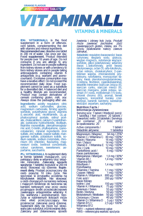 Continutul - Allnutrition VitaminAll - Vitamins & Minerals - Effervescent
