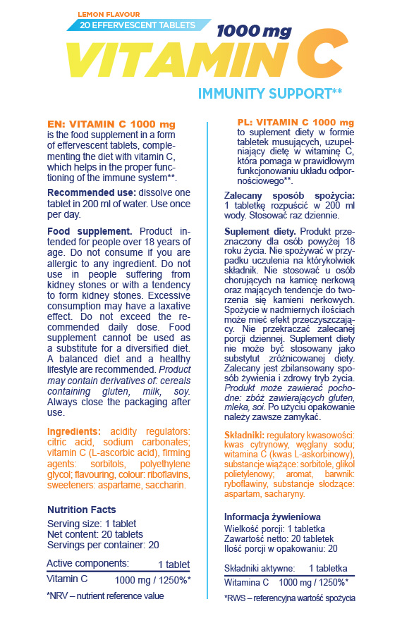Continutul - Allnutrition Vitamin C 1000 Effervescent